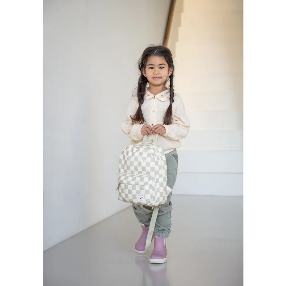 Sac à dos enfant pâquerettes beige/vert 31 cm