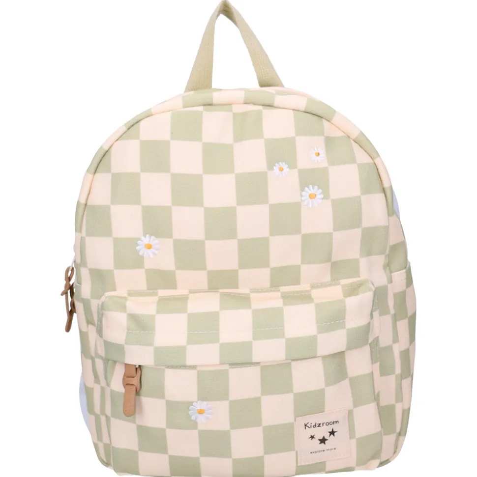Sac à dos enfant pâquerettes beige/vert 31 cm