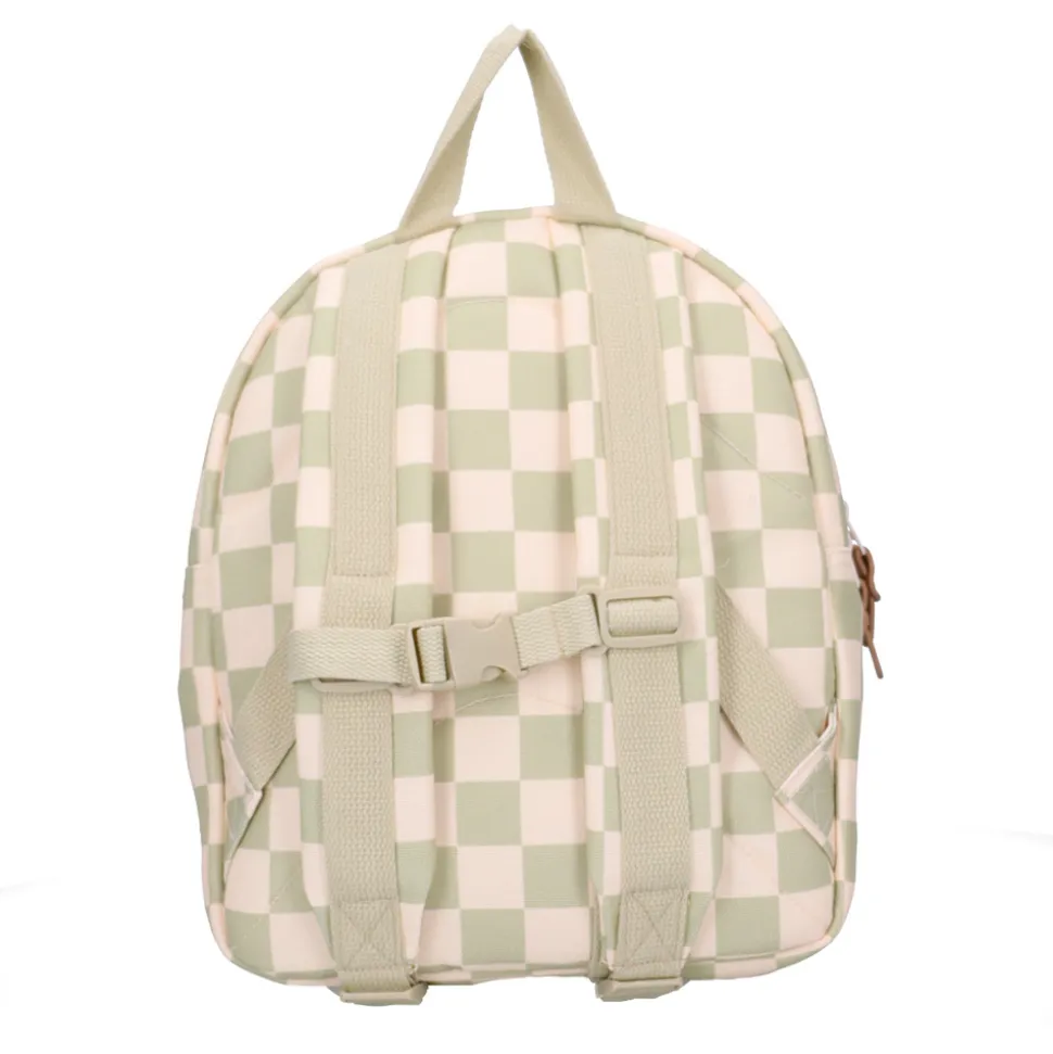 Sac à dos enfant pâquerettes beige/vert 31 cm