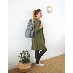 Sac à dos à langer gris