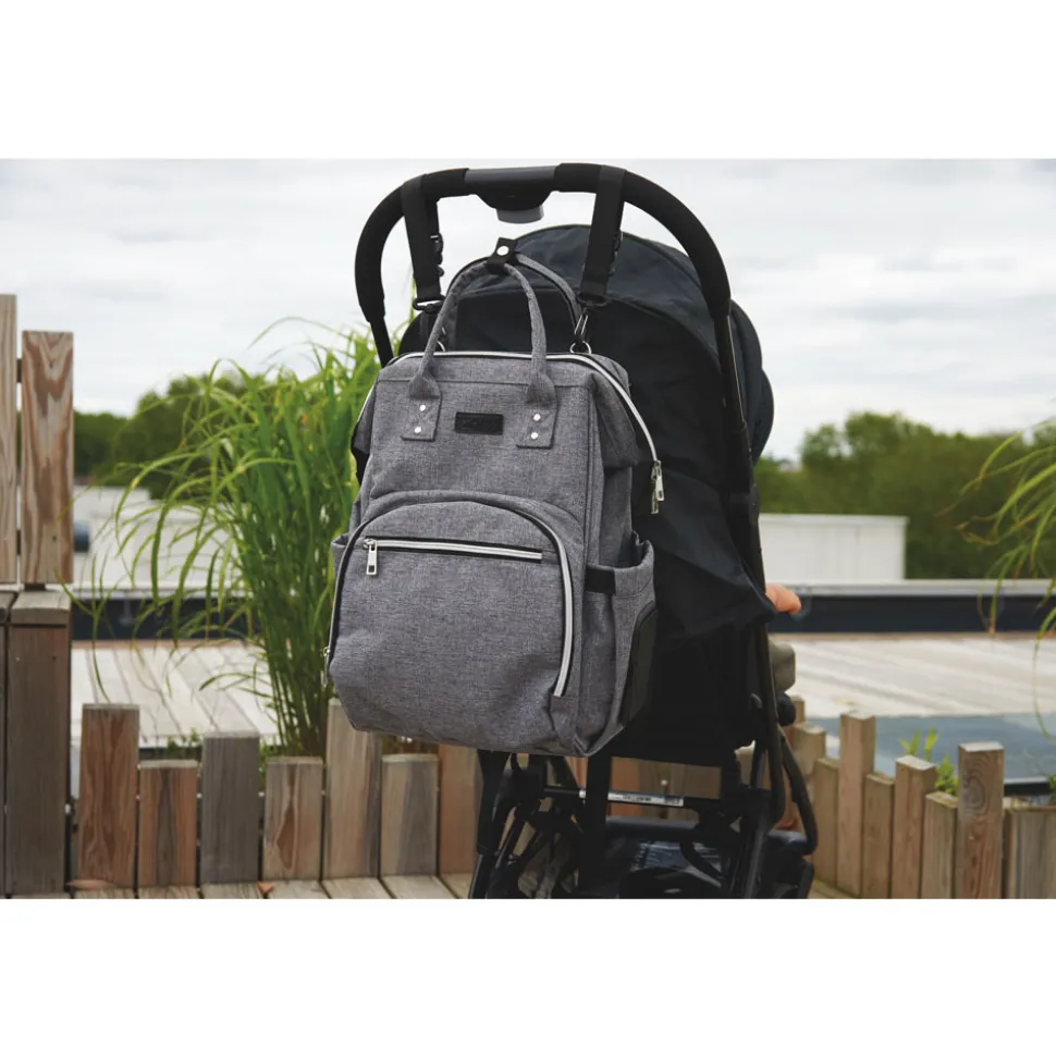 Sac à dos à langer gris