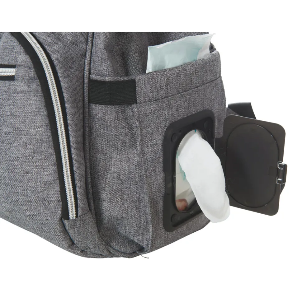 Sac à dos à langer gris