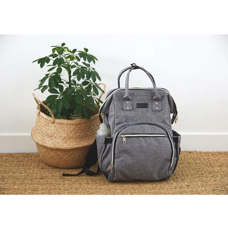 Sac à dos à langer gris