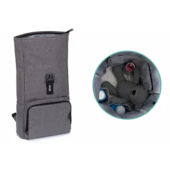 Sac à dos à langer rolltop tokio mélange gris