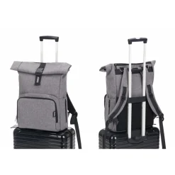 Sac à dos à langer rolltop tokio mélange gris