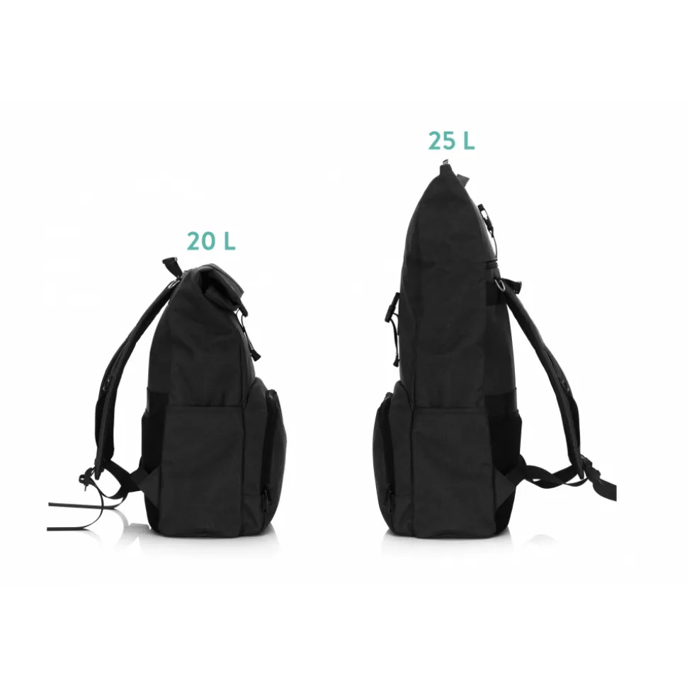 Sac à dos à langer rolltop tokio mélange noir