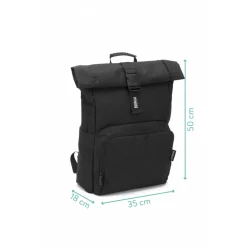 Sac à dos à langer rolltop tokio mélange noir
