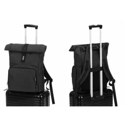 Sac à dos à langer rolltop tokio mélange noir