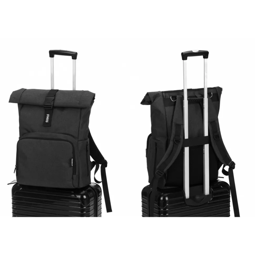 Sac à dos à langer rolltop tokio mélange noir