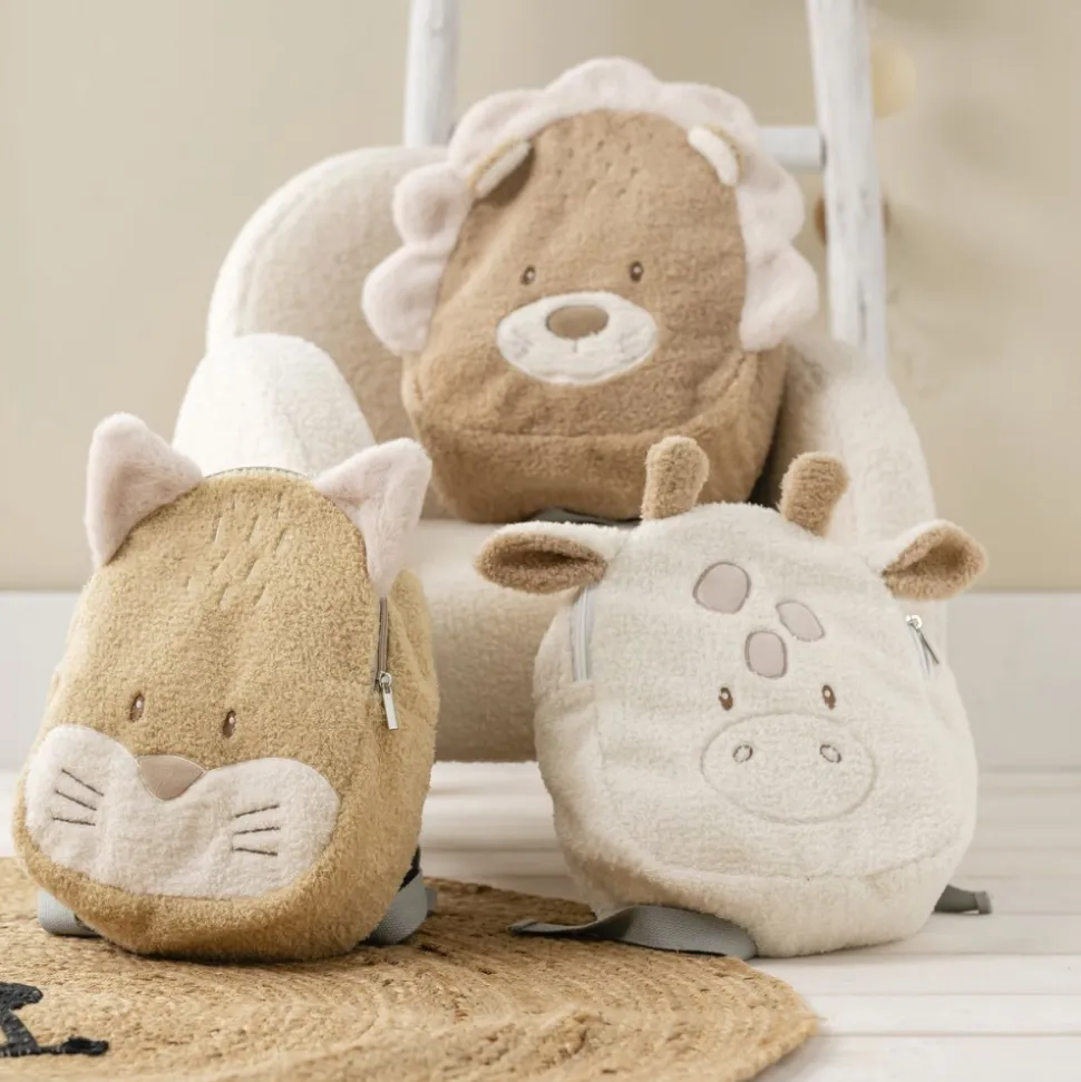 Sac à dos lion bouclette caramel