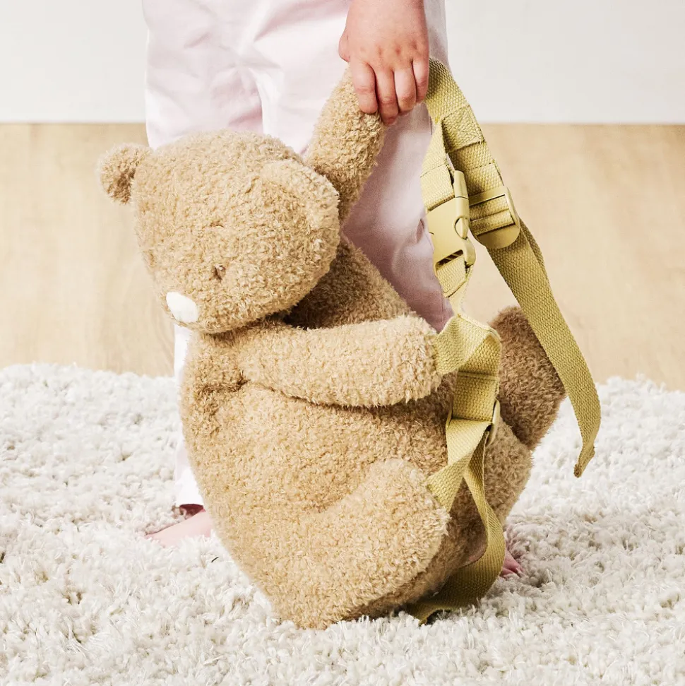 Sac à dos peluche ours caramel