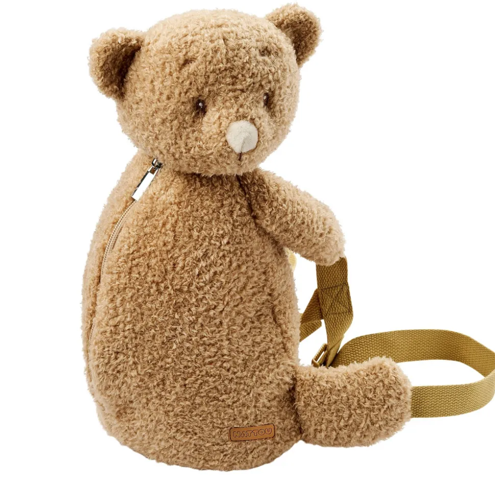 Sac à dos peluche ours caramel