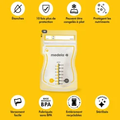 Sachets de conservation pour lait maternel - 25 pièces