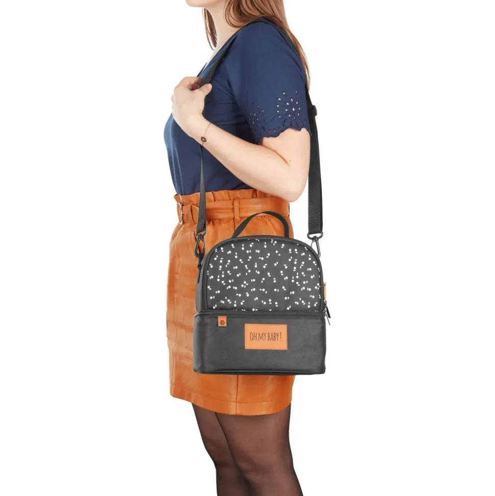 Sac isotherme repas 2 compartiments noir