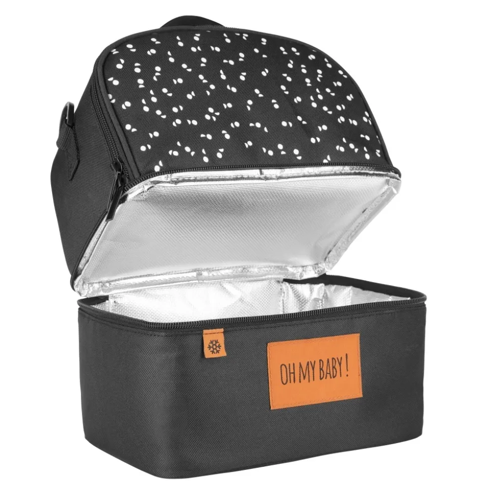 Sac isotherme repas 2 compartiments noir