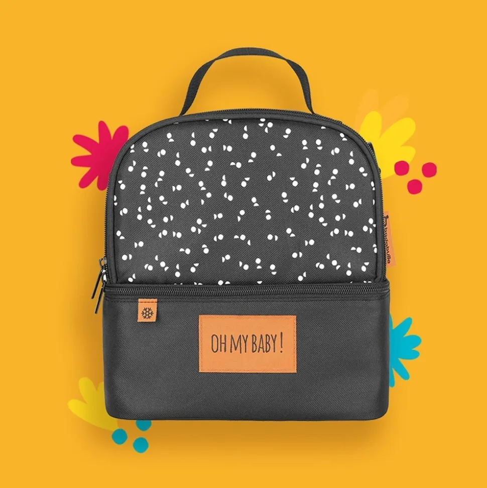Sac isotherme repas 2 compartiments noir