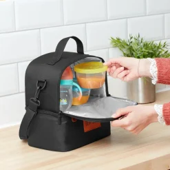 Sac isotherme repas 2 compartiments noir