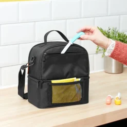 Sac isotherme repas 2 compartiments noir