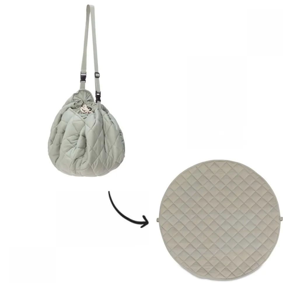 Sac à jouets / tapis d'éveil 2 en 1 en coton bio - meadow green