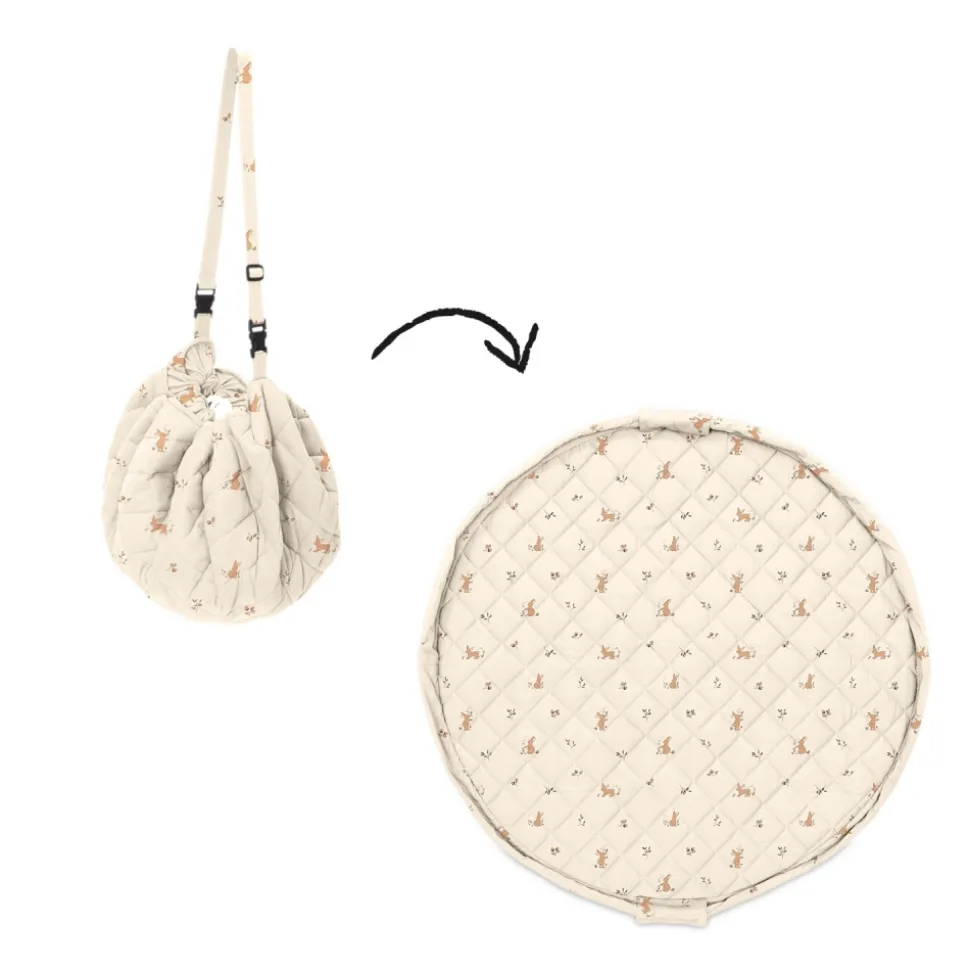 Sac à jouets / tapis d'éveil 2 en 1 en coton bio soft rabbit