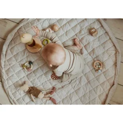 Sac à jouets / tapis d'éveil 2 en 1 en coton bio soft blue stripes