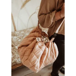 Sac à jouets / tapis d'éveil 2 en 1 en coton bio fleuri