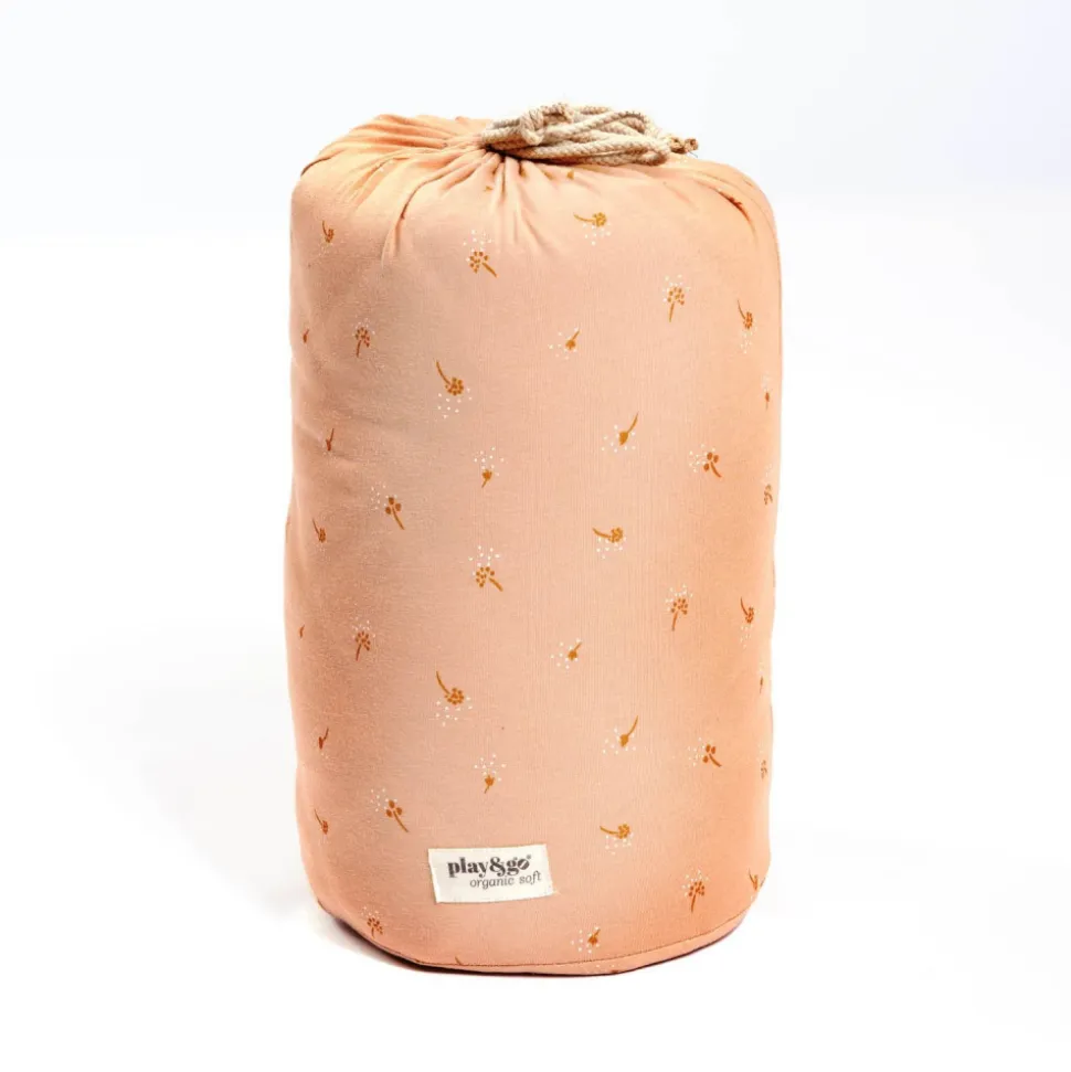 Sac à jouets / tapis d'éveil 2 en 1 en coton bio fleuri