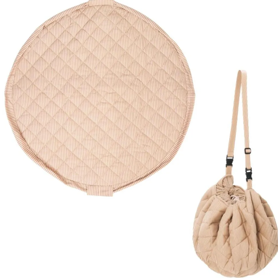 Sac à jouets / tapis d'éveil 2 en 1 noomad soft brown stripes