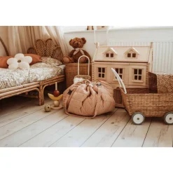 Sac à jouets / tapis d'éveil 2 en 1 noomad soft fleuri