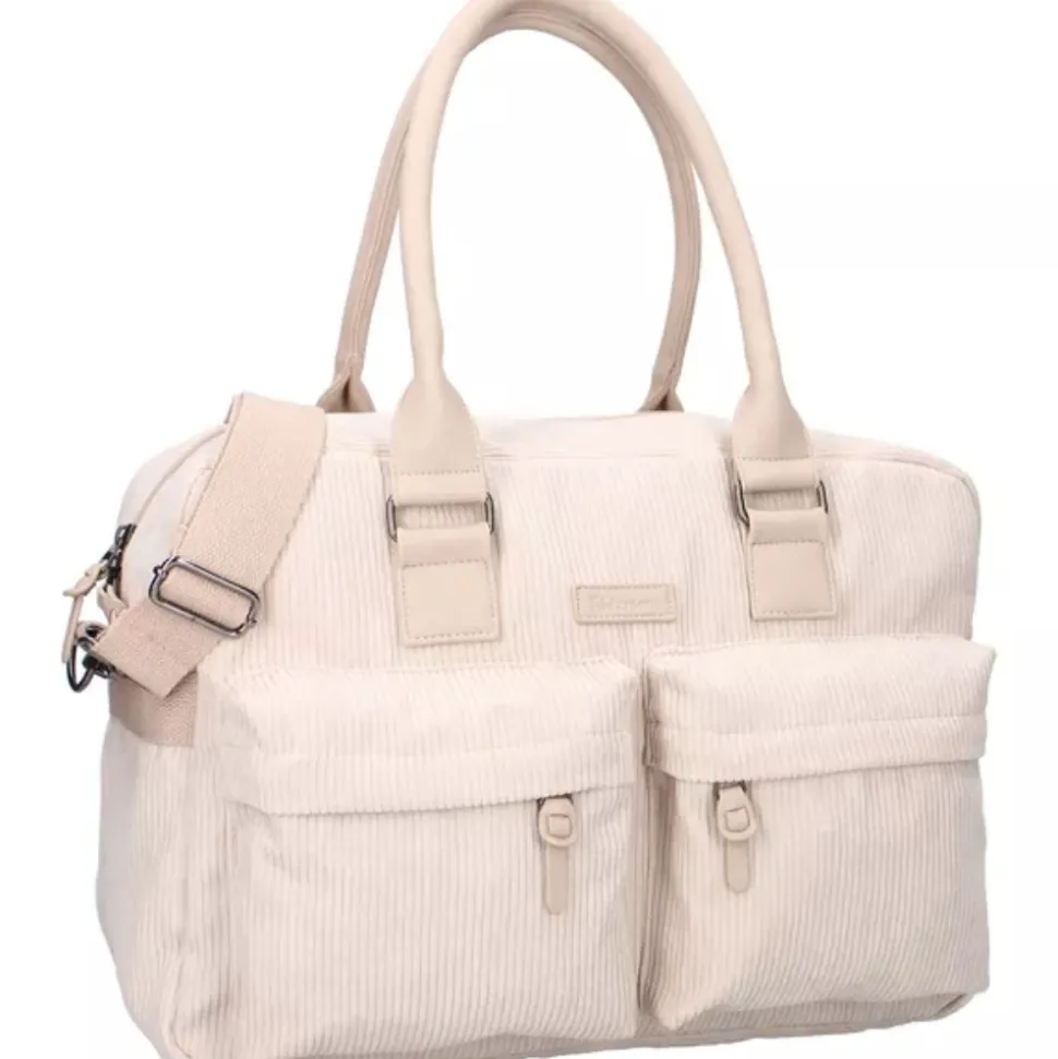 Sac à langer avec matelas à langer velours côtelé sable