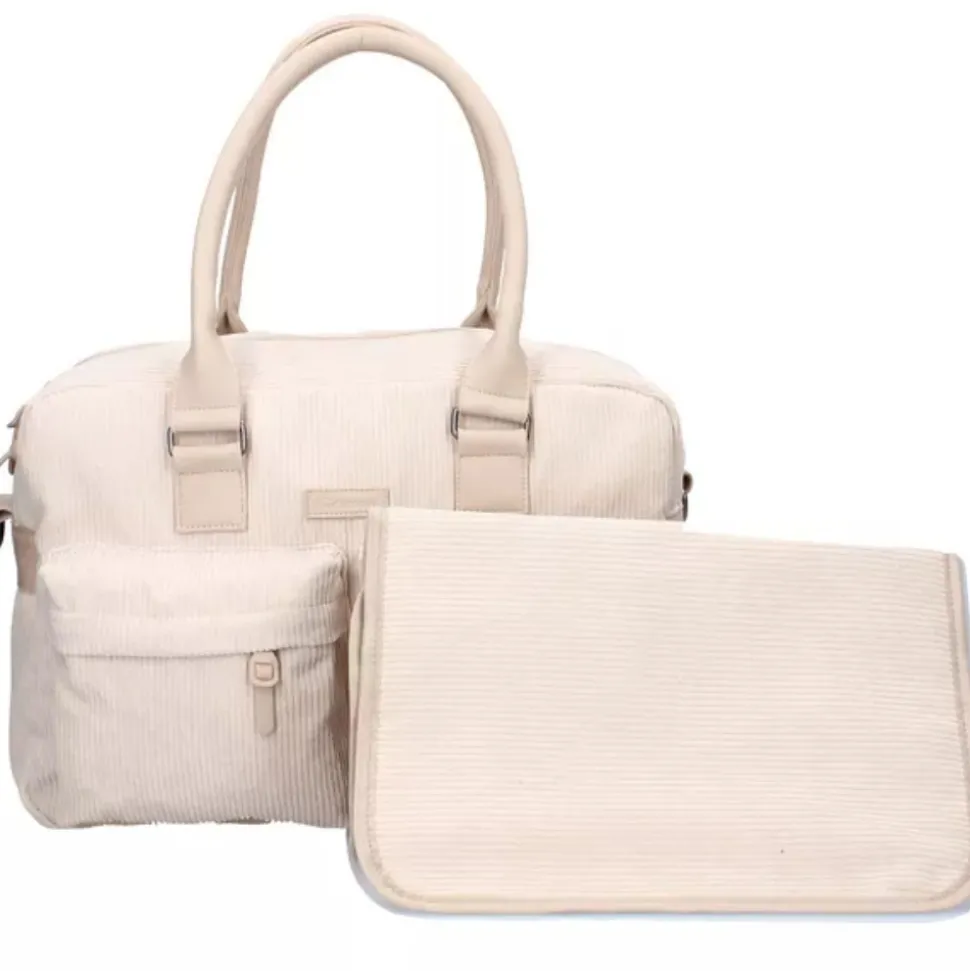 Sac à langer avec matelas à langer velours côtelé sable