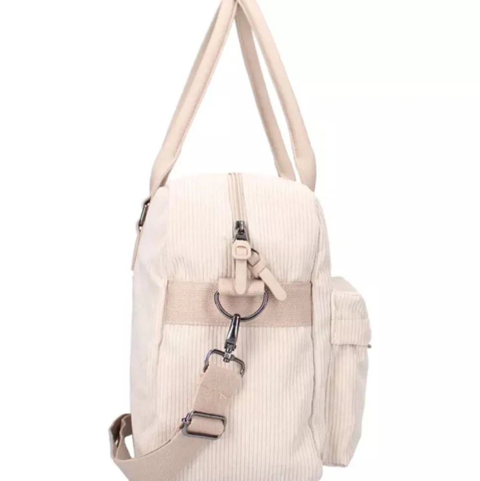 Sac à langer avec matelas à langer velours côtelé sable