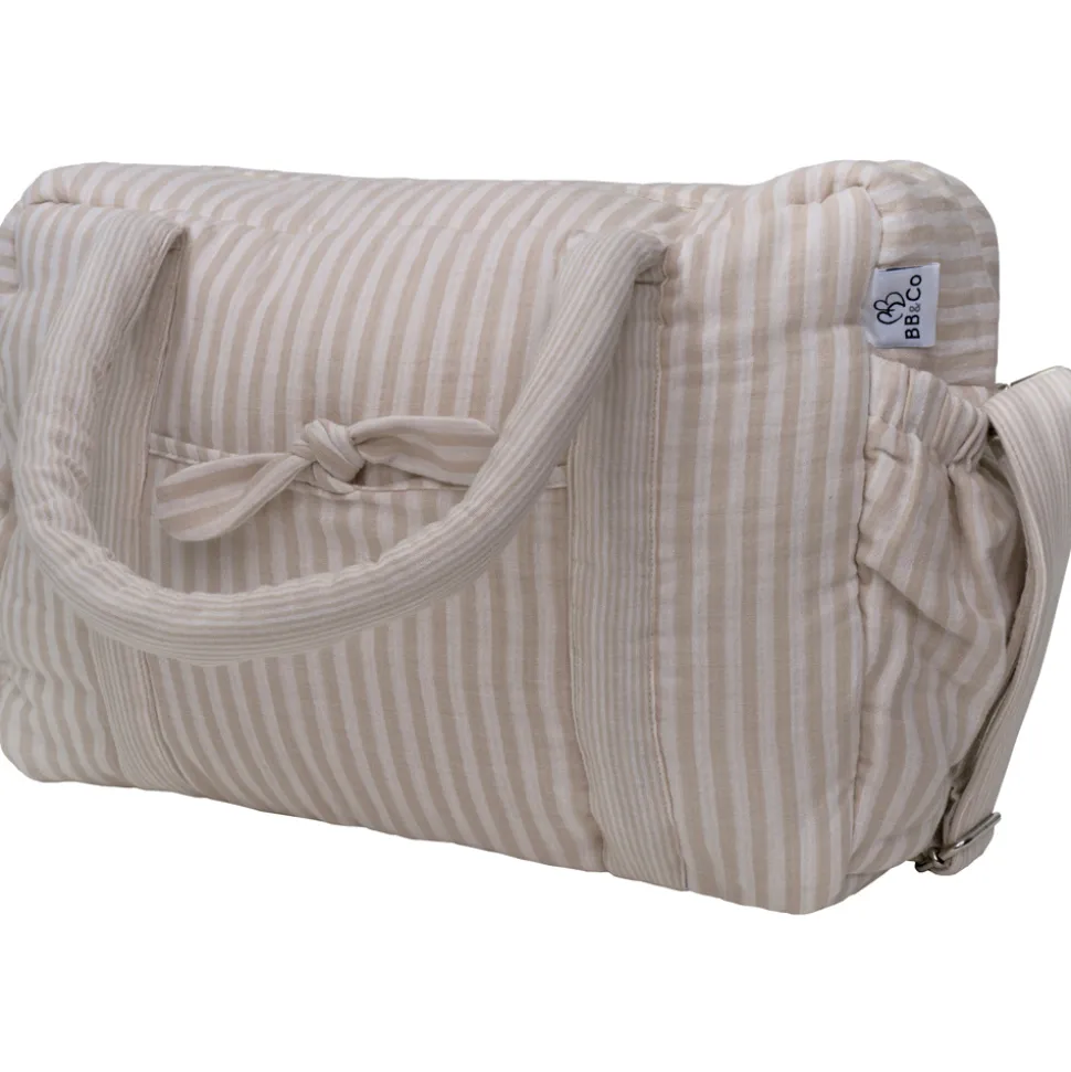 Sac à langer en gaze de coton rayé galet