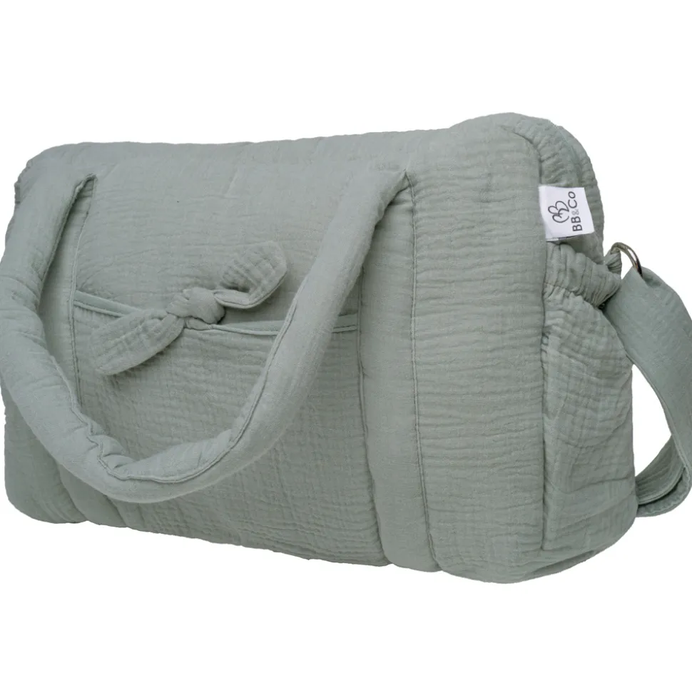 Sac à langer en gaze de coton vert de gris