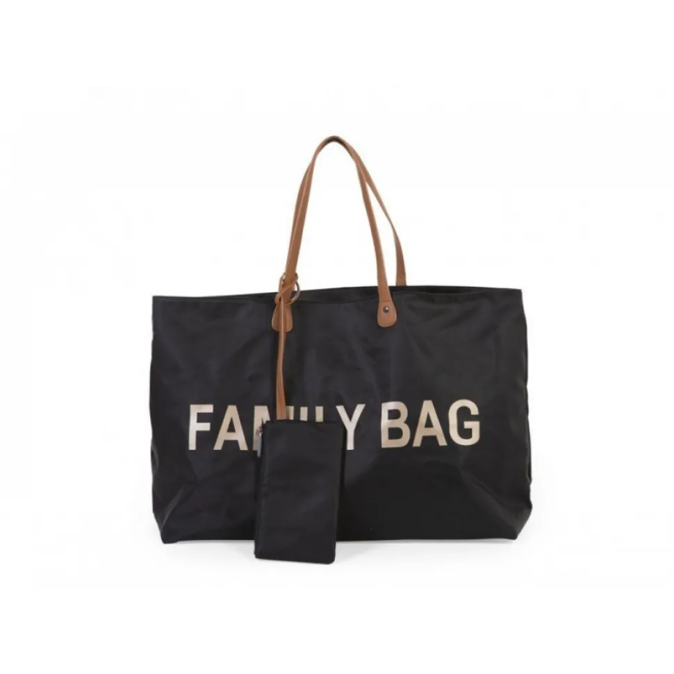 Sac à langer family bag noir et or