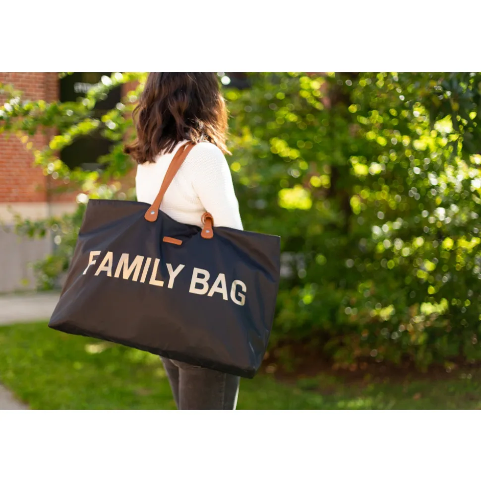 Sac à langer family bag noir et or