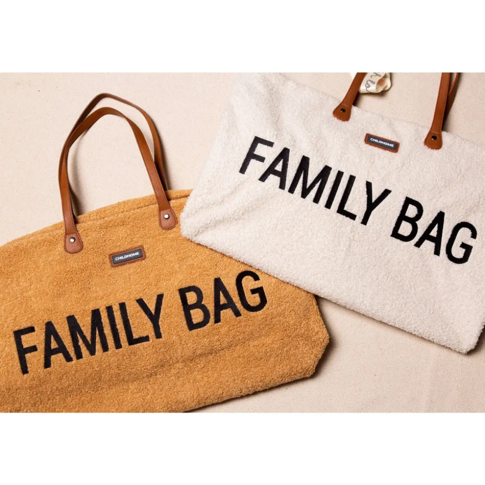 Sac à langer family bag teddy bouclette écru