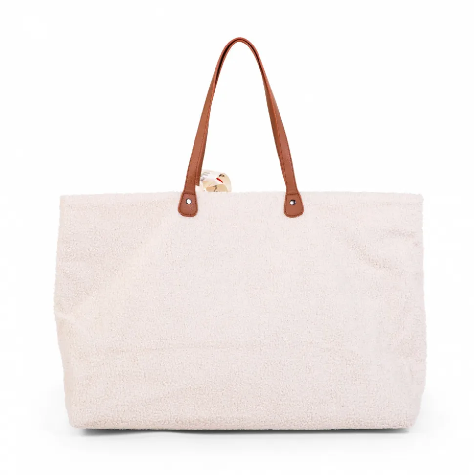 Sac à langer family bag teddy bouclette écru