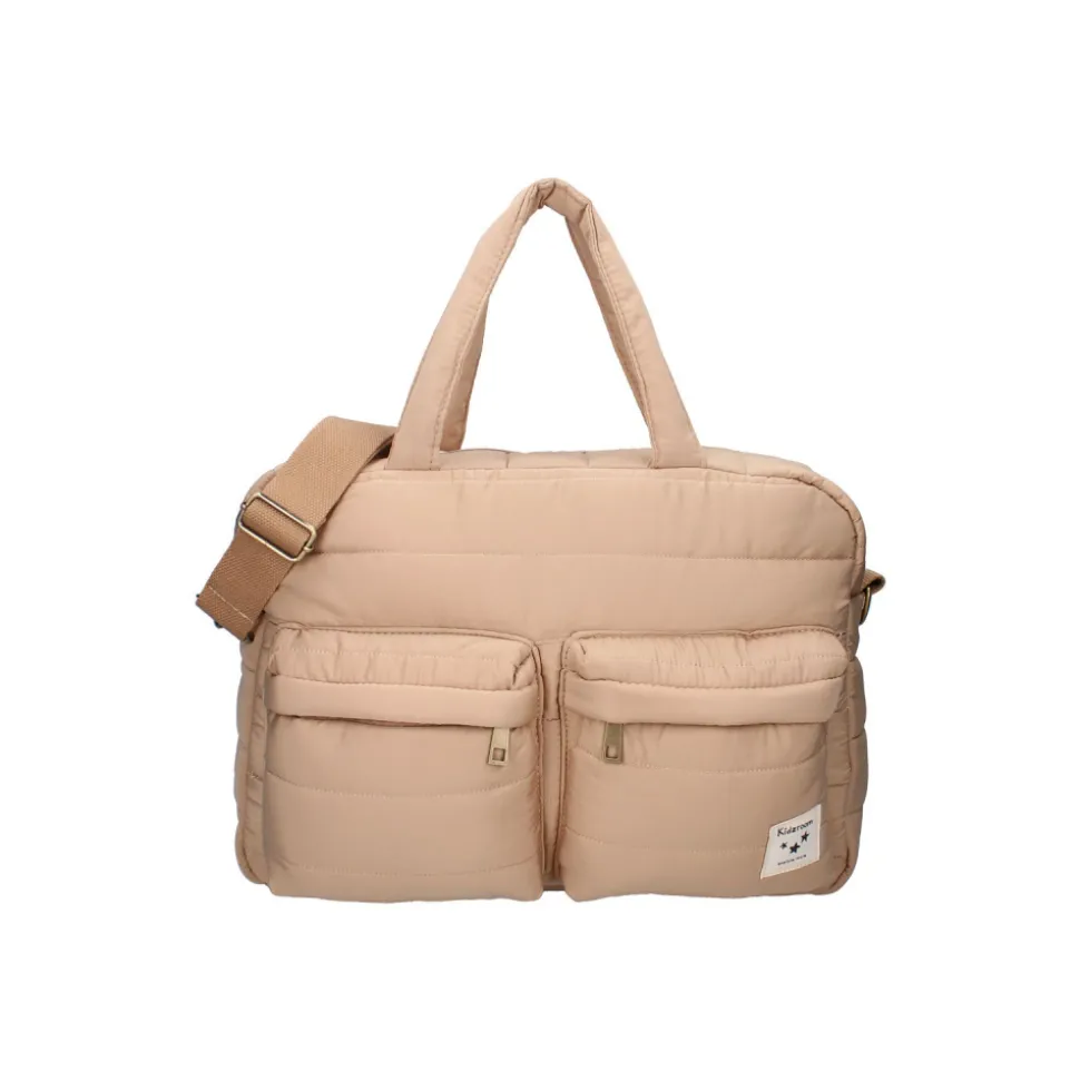 Sac à langer imperméable matelassé avec matelas à langer 2 crochets - beige