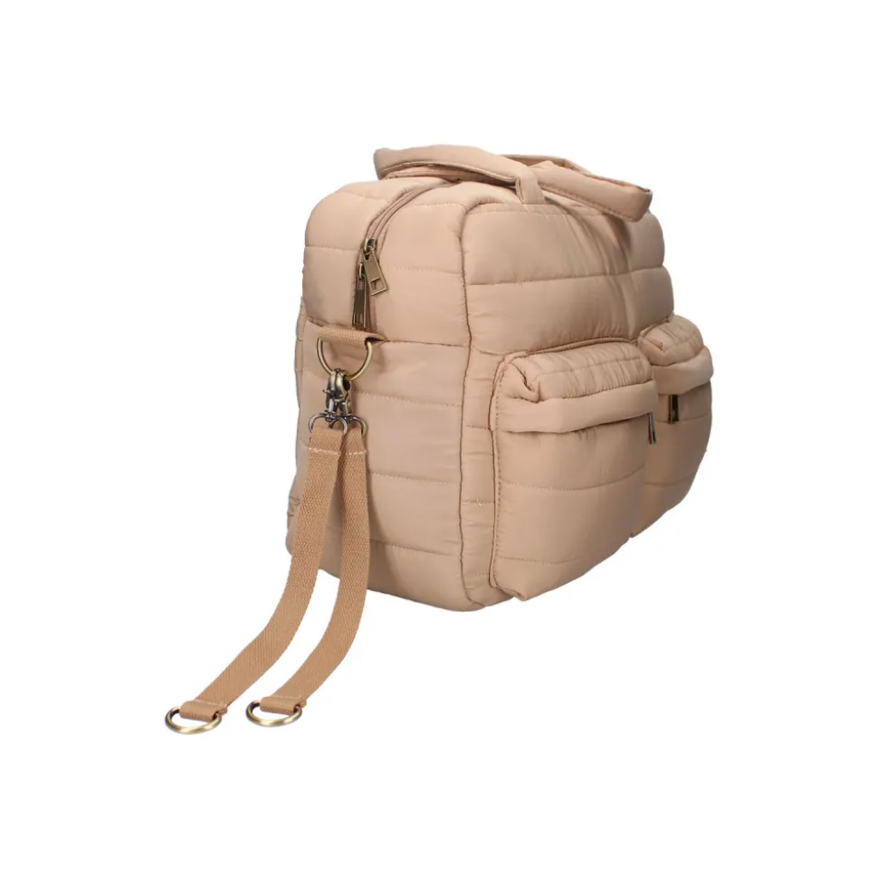 Sac à langer imperméable matelassé avec matelas à langer 2 crochets - beige