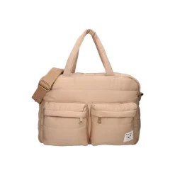 Sac à langer imperméable matelassé avec matelas à langer 2 crochets - beige