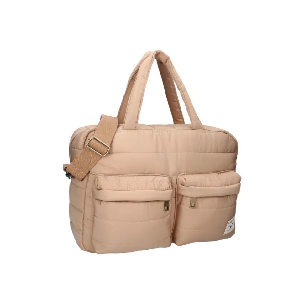 Sac à langer imperméable matelassé avec matelas à langer 2 crochets - beige