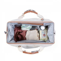 Sac à langer mommy bag signature canvas écru