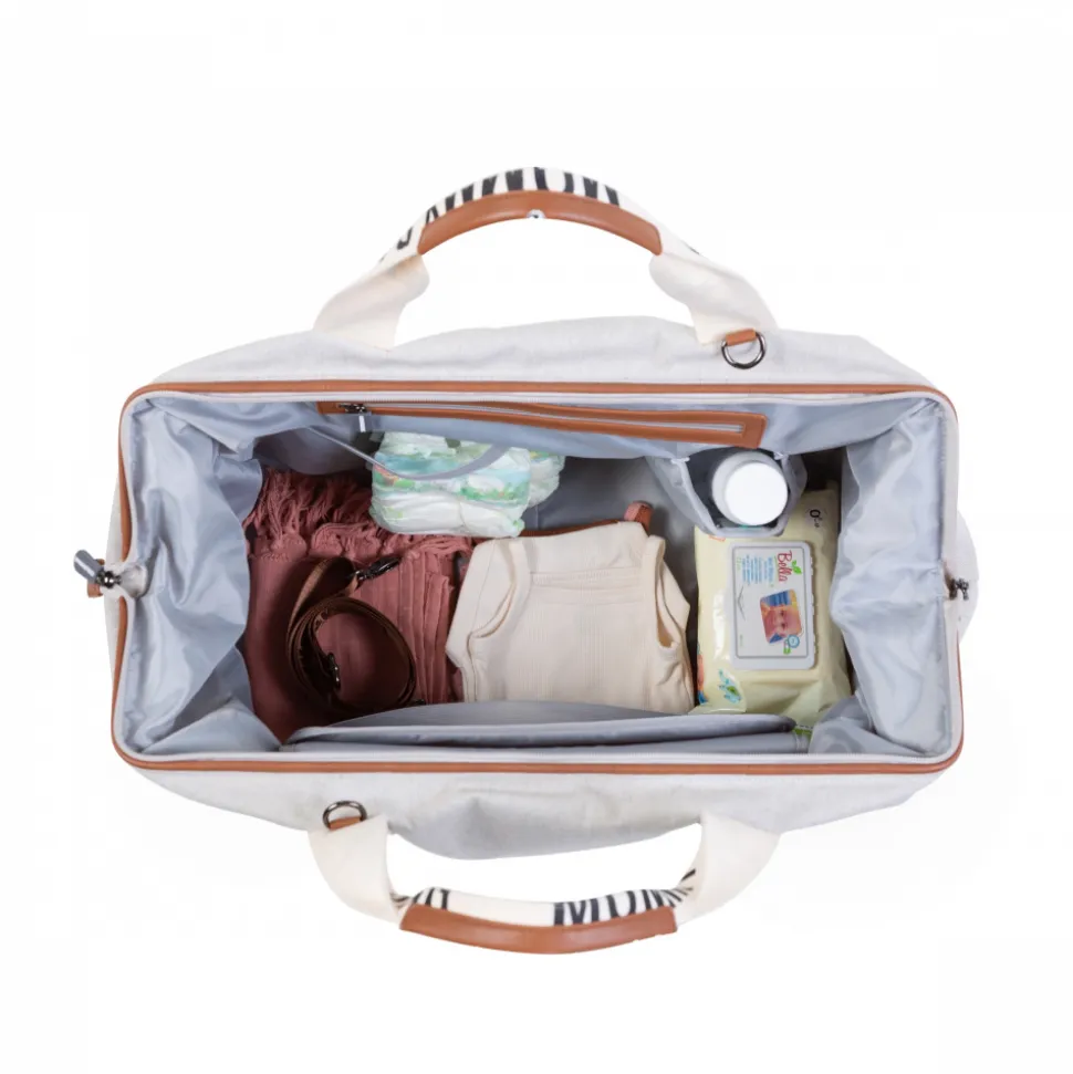 Sac à langer mommy bag signature canvas écru