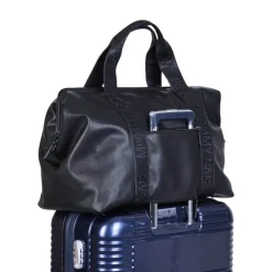 Sac à langer mommy bag signature simili cuir noir