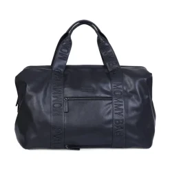 Sac à langer mommy bag signature simili cuir noir