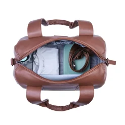 Sac à langer mommy club signature simili cuir marron foncé