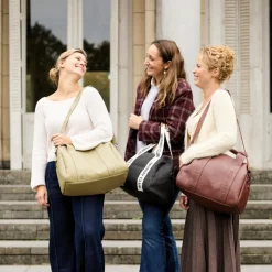 Sac à langer mommy club signature simili cuir marron foncé