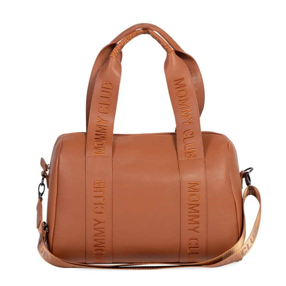 Sac à langer mommy club signature simili cuir marron