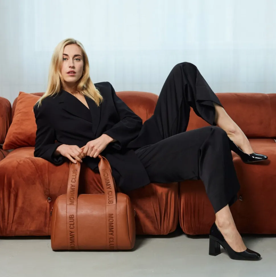 Sac à langer mommy club signature simili cuir marron